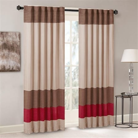 Madison Park Tradewinds Polyoni Pintuck Window Curtain, Red MP40-2224